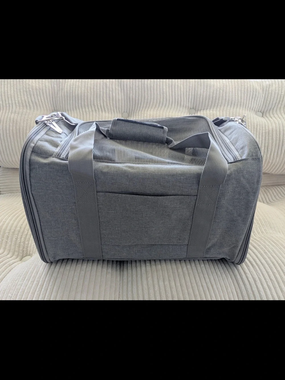 Travel Plus Gray Polyester Pet Carrier